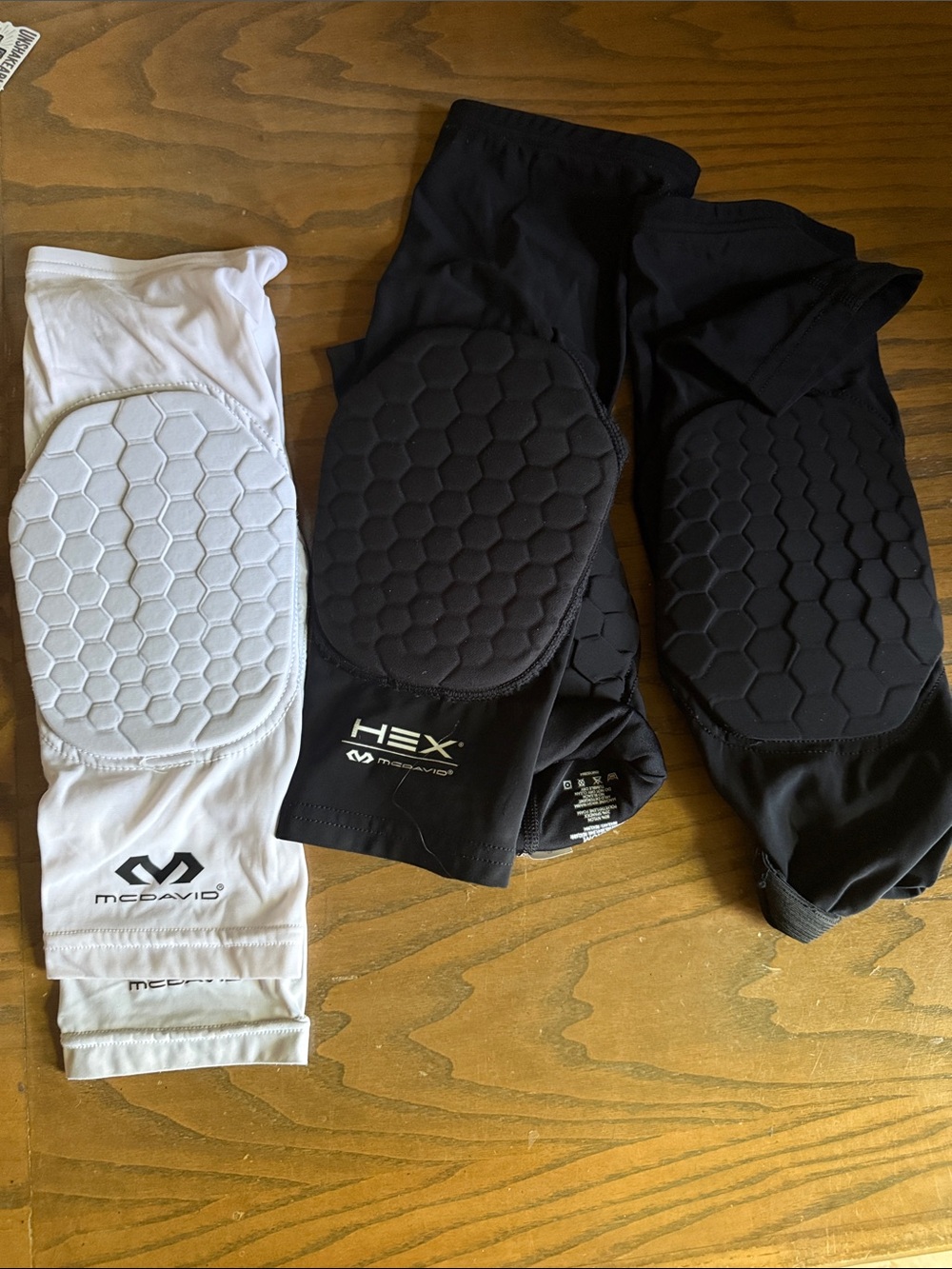 3 sets of Padded Compression Knee Pads - Black and White